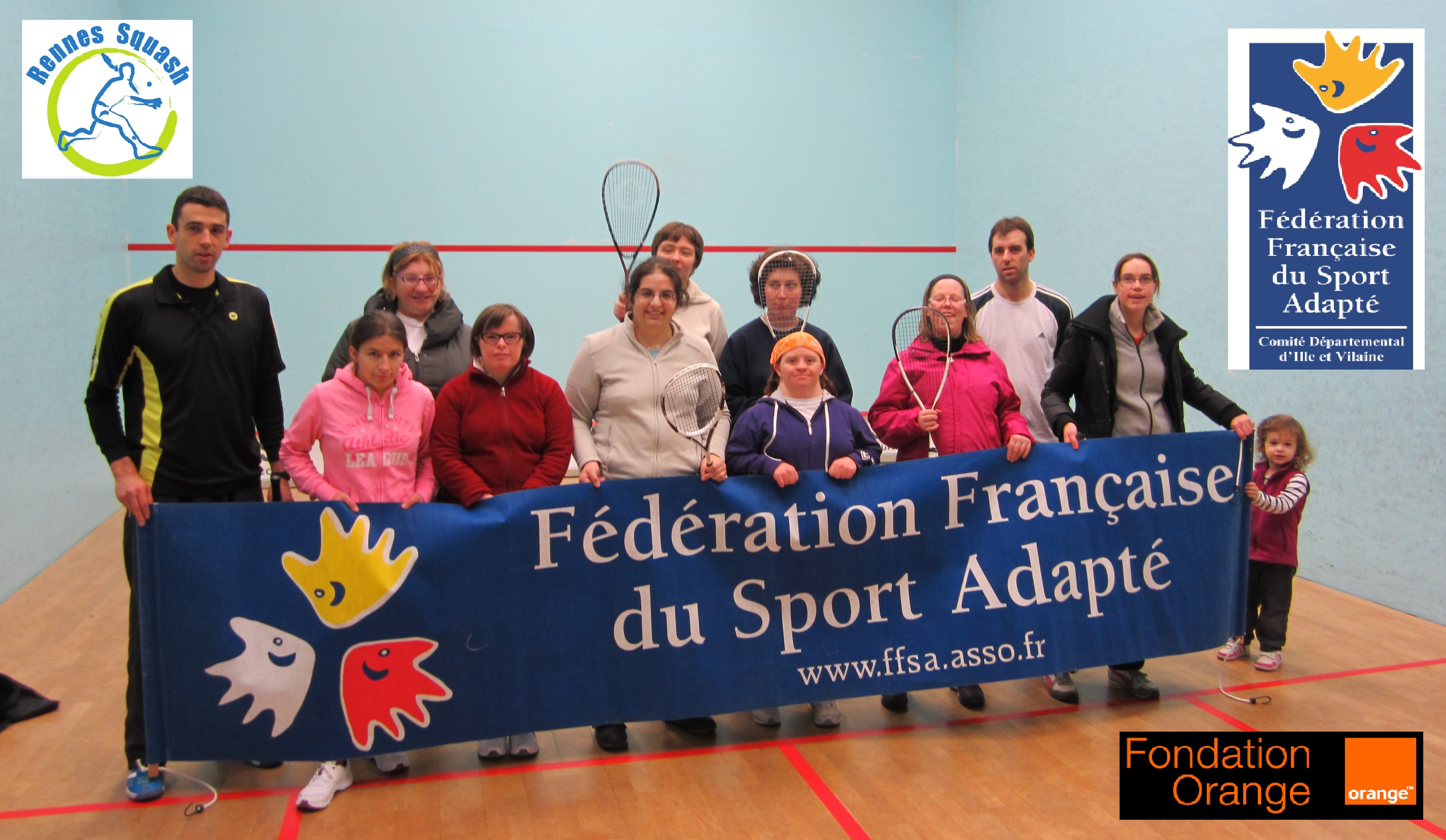 Journée raquettes Sport Adapté 35 comité départemental CDSA35 Rennes squash 